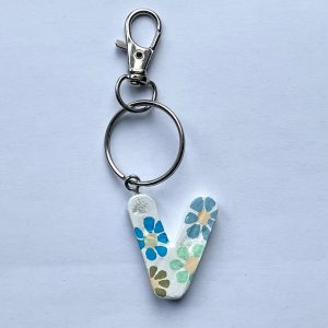 Letter V Keyring