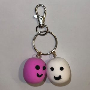 Pair of Marshmallows Keyring